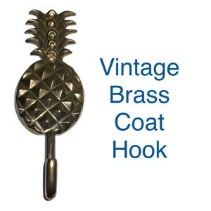 Brass pineapple coat hook • keys hook • purse hook • entryway hook • door hook